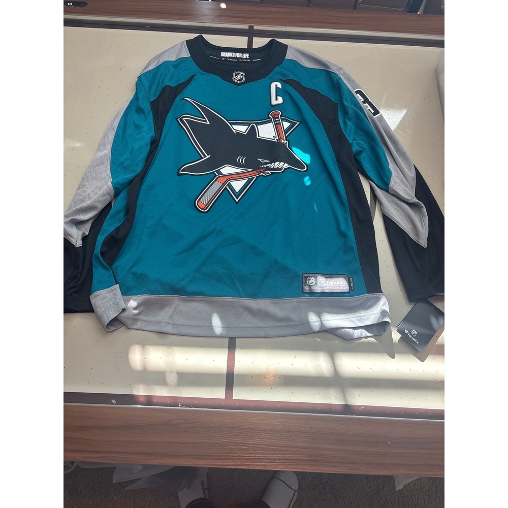NHL San Jose Sharks Logan Couture 39 Fanatics Breakaway Jersey Teal Mens 2XL NEW